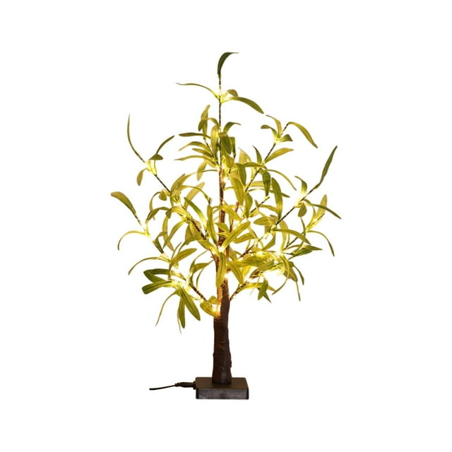 SDNall Christmas Tree Decorations, Christmas Tree Lights, Room Decoration Christmas Colorful Lights Simulation Tree Lights 60Cm Olive Leaf Tree Lights Desktop Creatives Night Lights Ambient Lights