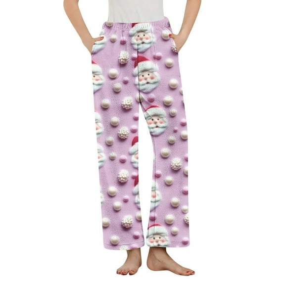 Birdeem Women's Warm Pajama Pants, Printing Sleepwear, Fleece, with Pockets, Repeat Listing, Women's Pajama Pants, Fleece Pajamas Women