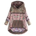 thumbnail image 1 of Veste pour Femmes Imprimé Floral Patchwork Manches Longues avec Capuche et Poches Grande Taille Confortable, 1 of 6