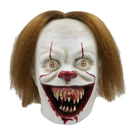 Portable Waterproof 2019 Pennywise Bucktooth Clown Mask Mask Haunted House Pretend COS Latex