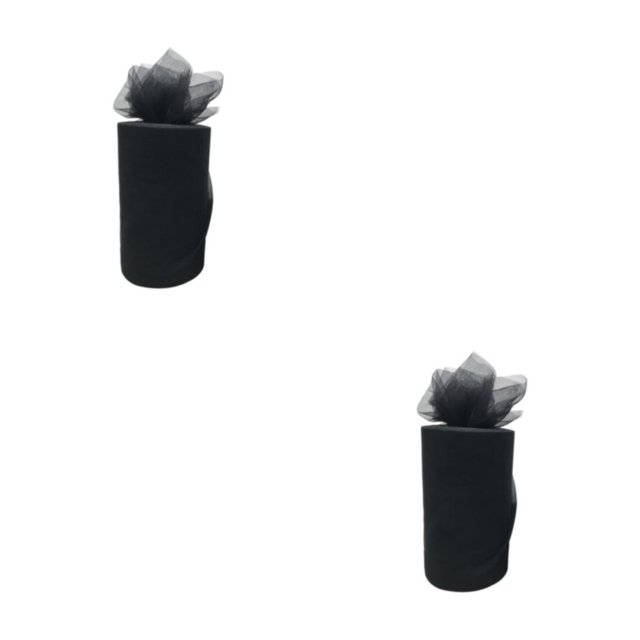 relayinert Polyester Wedding Party Decorations Easy To And Clean Tulle Coil Durable And Reliable Roll Tulle black 2Set