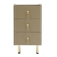 thumbnail image 5 of ToppiJoy Narrow Nightstand with 3 Drawers, PU Bedside Cabinet, Bedside Table Furniture with Metal Legs for Bedroom, Living Room (Champagne Color), 5 of 25