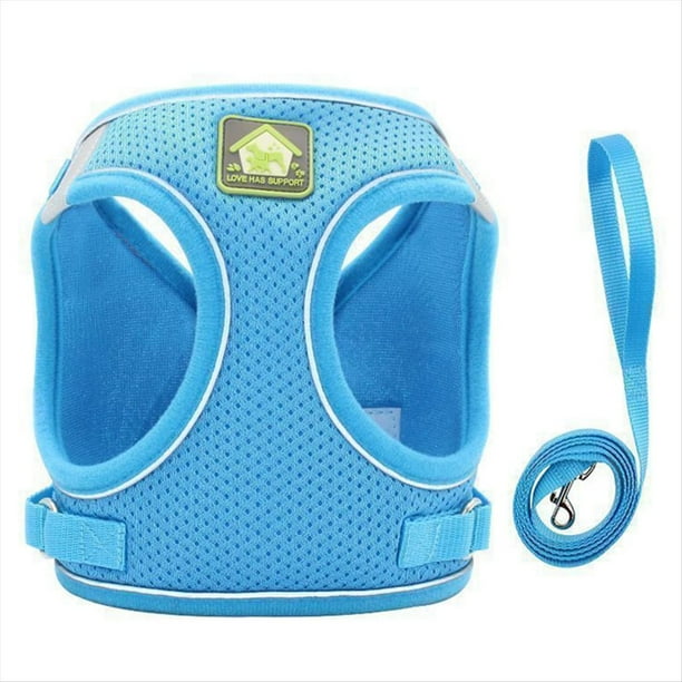 Arnés Reflectante para Perros y Gatos con Correa de Transpirable, Ajustable, Ideal para Pasear Al Aire Libre, para Mascotas Pequeñas y Medianas.