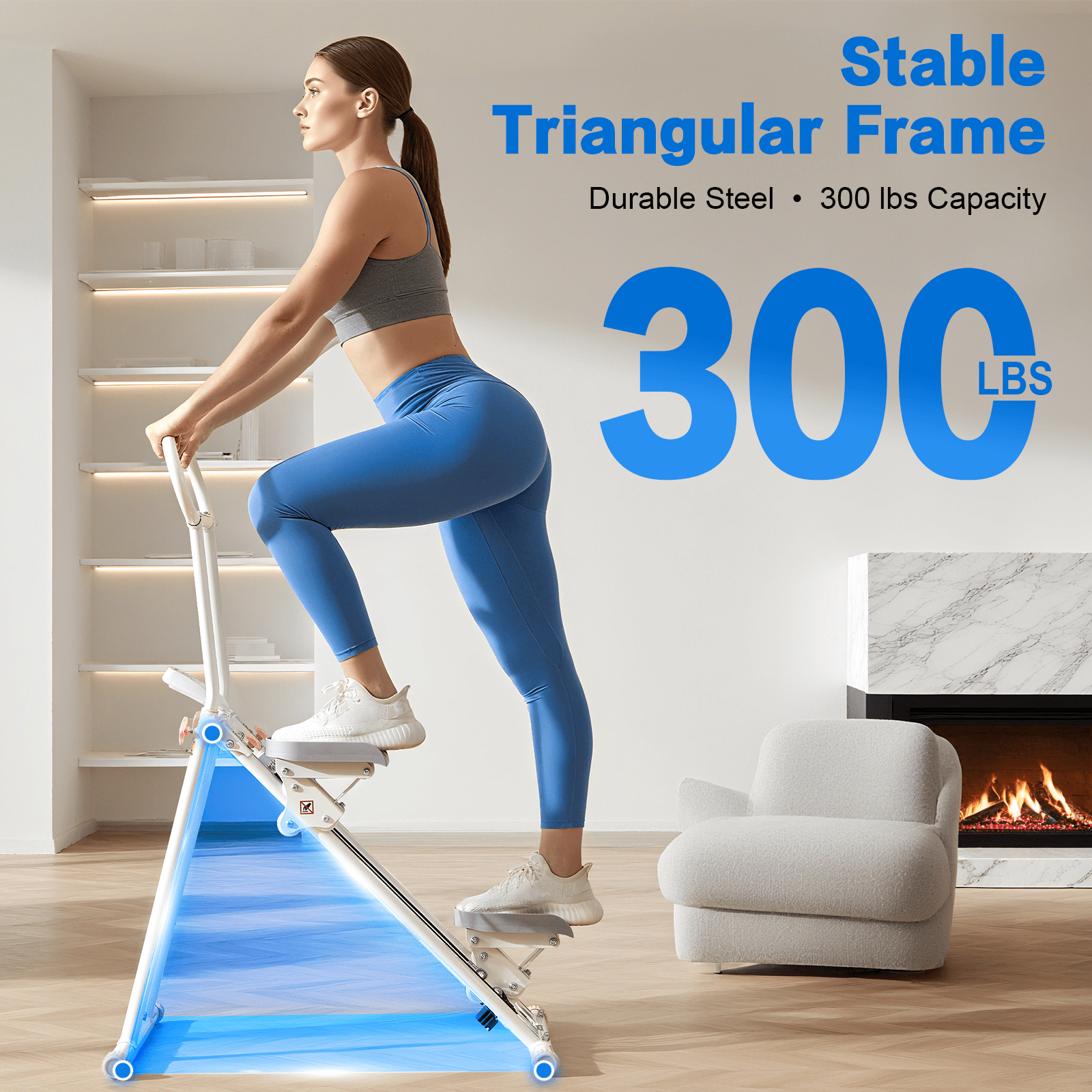 HXD-ERGO Vertical Climbing Machine – Stepper Pliant, écran LCD, Guidon Réglable, Pour Entraînement à Domicile