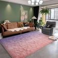 thumbnail image 3 of Softlife Super Soft Plush Tie Dye Velvet Rugs for Home Decor,Fluffy carpet For Living Room,Bedroom,5'x8',Gradient Pink Purple, 3 of 7