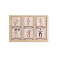 thumbnail image 1 of Circus Wall Art with Frame, Vintage Circus Characters Acrobat Bearded Lady Gymnast Strong Man Harlequin Mime, Printed Fabric Poster for Bathroom Living Room, 35" x 23", Pink Beige, by Ambesonne, 1 of 2