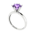 thumbnail image 2 of Clara Pucci 14K White Gold Solid Gold Alexandrite Solitaire Anniversary Ring for Women - 2 cttw Round Cut, 2 of 8