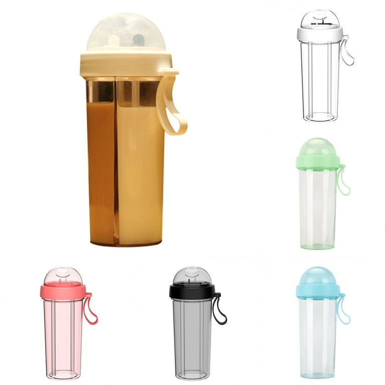 YYDSJFM Creative Water Cup,One Cup of Two Different Drinks Two Straws  Couple Outdoor 600ml Drinking Cup for Camping Hiking Backpacking Travel  Office