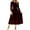Wine, variant on IWRICH Velvet Dress for Women 2025 Fall Christmas Holiday Dress 3/4 Sleeves Party Formal Dress XL