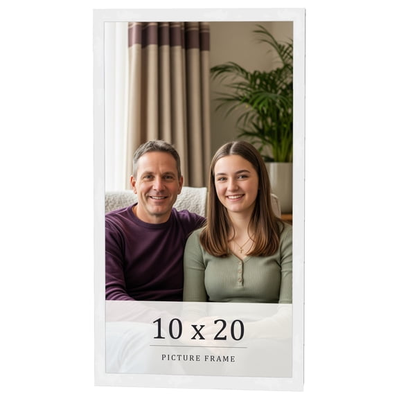 10x20 Frame White Real Wood Picture Frame Width 0.75 inches | Interior Frame Depth 0.5 inches |