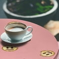 thumbnail image 3 of Ambesonne Emoji Party Fitted Round Tablecloth, Chocolate Chip Cookie, 56"- 60" Diameter, Pale Pink Mustard Umber, 3 of 5