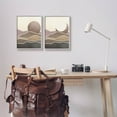 thumbnail image 2 of Neutral Toned Landscape Sun Moon Landscape Graphic Art Gray Framed Art Print Wall Art, Set of 2, 2 of 8