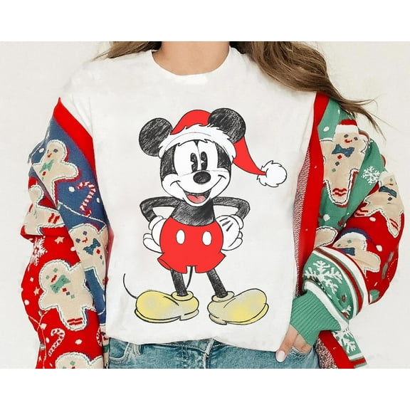 Disney Christmas Santa Mickey Mouse Classic Pose T-Shirt, Mickey's Very Merry Christmas Party 2025, Disneyland Family Group Christmas Shirt