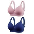 thumbnail image 2 of Sentmoon 2 Pieces Push up Bras for Women Oversize Sleep Bralettes Lift No Underwires Adjustable Strap Breathable T Shirt Bra Soft and Comfortable for Daily Commute Pink 44, 2 of 7