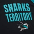 thumbnail image 3 of Men's Mitchell & Ness  Black/Teal San Jose Sharks Legendary Slub Raglan Long Sleeve T-Shirt, 3 of 5