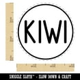 thumbnail image 2 of Kiwi Flavor Scent Rounded Text Self-Inking Rubber Stamp Ink Stamper - Red Ink - Small 3/4 Inch, 2 of 7
