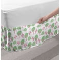 thumbnail image 2 of Forest Bed Skirt, Nursery Style Trees Bushes and Flying Butterflies with Polka Dots, Elastic Bedskirt Dust Ruffle Wrap Around for Bedding Decor, 4 Sizes, Pink and Pale Green, by Ambesonne, 2 of 2