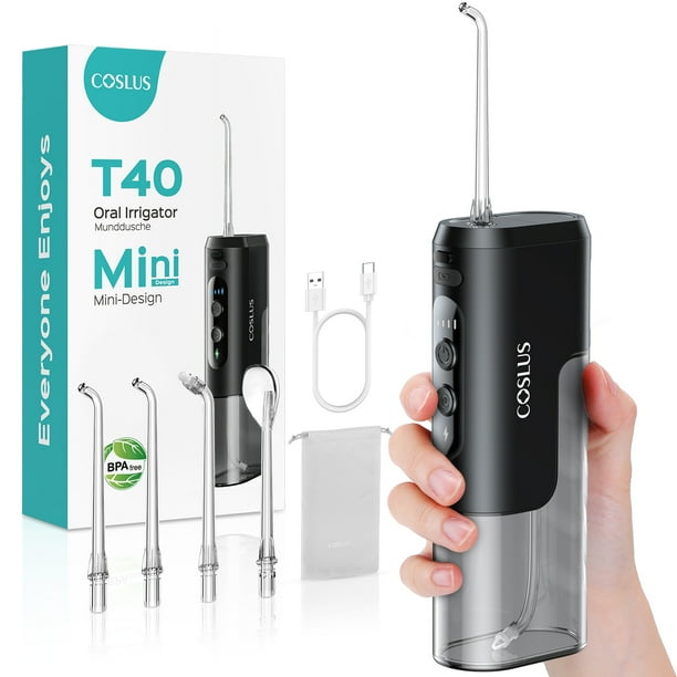 Mini irrigador bucal de viaje COSLUS, hilo dental eléctrico