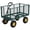 Dark green, variant on Litake Heavy Duty Steel Garden Cart, 550LBS Pullable Metal Garden Wagon with 10" Wheels, 180° Rotating Handle and Removable Sides for Outdoor, Farm, Yard, Beach