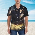 thumbnail image 2 of Rateoe Sleeping Dragon In Forest Pattern Men’s Hawaiian Shirt – Short Sleeve Button-Down Tropical Beach Shirt, Lightweight & Breathable Casual Aloha Shirt with Pocket,XX-Large, 2 of 7