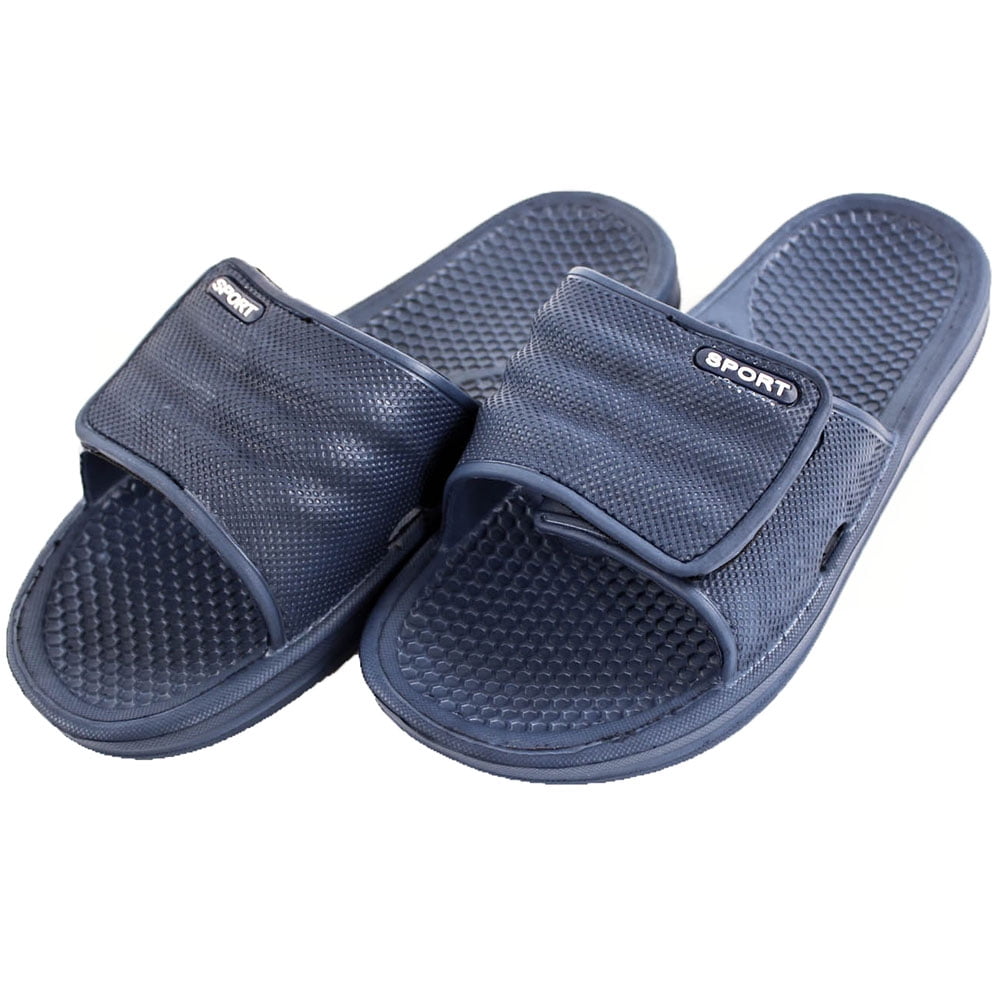 Adjustable Velcro Strap Slip On Sandals 