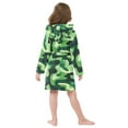 thumbnail image 4 of FORMRS Niños Bathrobe Unisex Hooded Robe Soft Plush Pajamas Sleepwear, Size 4-6T, Green Camouflage Pattern, 4 of 7