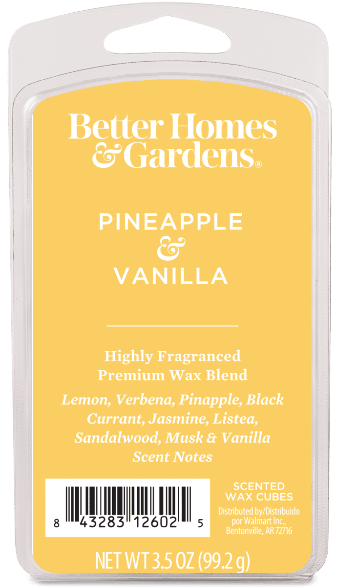 Pineapple & Vanilla Premium Scented Wax Melts, Better Homes & Gardens, 3.5 oz (1-Pack)
