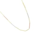 thumbnail image 2 of JewelStop 10k Tri-color Gold 0.9mm Bar Station Link Chain Necklace, Lobster Clasp. Includes 1" extender. - 18", 2 of 6