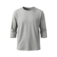 thumbnail image 5 of StSilkitty Mens Casual T-Shirts Solid Color 3/4 Sleeve Crewneck Tees with Pocket Lightweight Breathable Tops, 5 of 7
