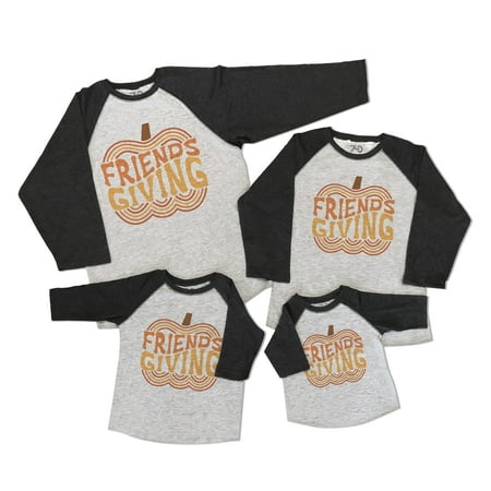 

7 ate 9 Apparel Matching Family Happy Thanksgiving Shirts - Friendsgiving Shirt - Pumpkin - Grey Shirt 5T