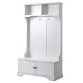 thumbnail image 4 of Multifunctional Storage Rack, Entryway Hall Tree with Storage Bench, Coat Rack Shoe Bench, 3-in-1 Design, Bedroom Living Room Decor in White, 4 of 8