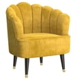 thumbnail image 1 of Chaise d’appoint moderne en velours, moutarde, 1 of 7