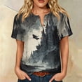 thumbnail image 2 of LoTiSee Women's Henley Short Sleeve Top – Cotton Linen Blend Casual Blouse with Chest Pocket for Fall & Daily Wear, 2 of 6