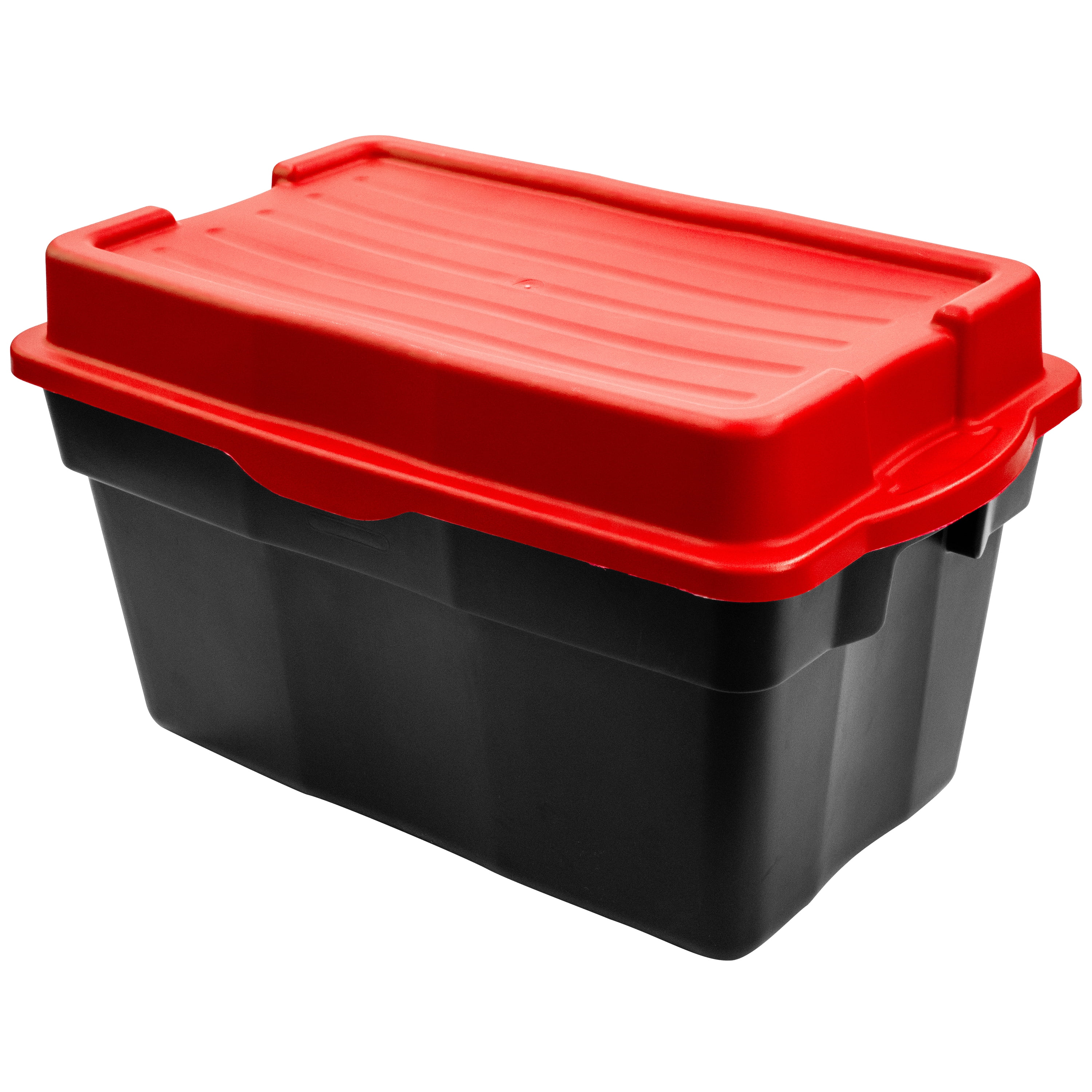 Gracious Living 132 Litre Hinge Top Tote Black with Red Lid