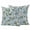 Turquoise Grass Green White, variant on 2 Pack Outdoor Waterproof Throw Pillow Covers,Retro Flowers on Blue Background Decorative Square Patio Pillowcases for Chair Couch Sofa 16x16in