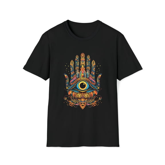 Hamsa Hand Unisex Softstyle T-Shirt Seeing Eye Hippie Boho Inspired