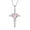10-pink tourmaline-Oct, variant on PYNZY Cross Necklace for Women, 925 Sterling Silver Heart Pendant Necklace 6×6MM Created Sapphire Birthstone Jewelry Gifts for Women