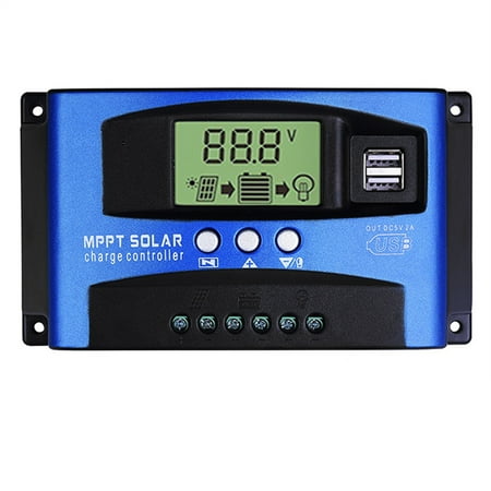 

LASHALL 30/40/50/60/100A MPPT Solar Charge Controller Dual USB LCD Display 12V/24V Auto Solar Cell Panel Charger Regulator Charge