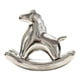 thumbnail image 2 of Figura de caballo mecedor de cerámica, figura de animal, coleccionable, regalo, decorativa, Plata, 2 of 7