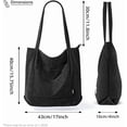 thumbnail image 2 of Bolso de pana con cremallera, impermeable, para mujer, con bolsillos y compartimentos, de gran capacidad, para el hombro., 2 of 5