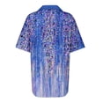 thumbnail image 5 of Tops Cortos para las Mujeres Blusas Impresas Manga Corta Turndown Collar Camiseta, Tops de Blusa para las Mujeres Casual, 5 of 5