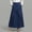Dark Blue plus size boho maxi skirt a1, variant on Women Plus Size Wrap Button Down Boho Maxi Skirt A-Line Long Skirt Party Floral Casual, Pink M