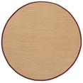 thumbnail image 3 of Safavieh Natural Fiber Jovana Solid Area Rug, Maize/Burgundy, 4' x 4' Round, 3 of 13