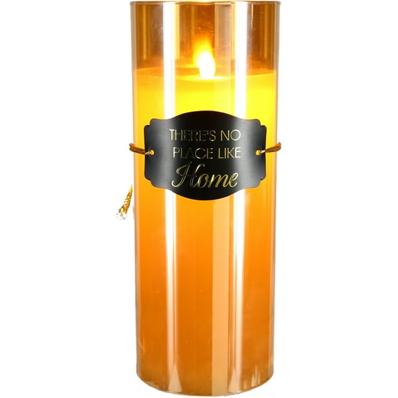 No Place - 9" Amber Luster Realistic Flame Candle