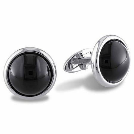 - 17 Carat T.G.W. Black Onyx Sterling Silver Cufflinks