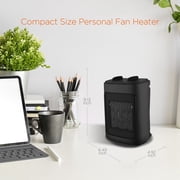 Mainstays 1500W Ceramic Fan-Force Electric Space Heater, Black