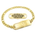 thumbnail image 1 of MedicEngraved Yellow Gold Stainless Steel Custom Medical Alert Bracelet - 5mm Figaro Link, 1 of 7