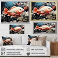 thumbnail image 4 of Designart "The Eloquent Dance Of Japanese Fish" Coastal Coral Under Water Floater Framed Wall Art Prints, 4 of 5