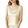 thumbnail image 4 of Silk Satin Tank Tops for Women V Neck Sleeveless Vest Camisole Spaghetti Strap Tank Loose Sleeveless Blouses Lightweight Slim-Fit Shirts Fashion Trendy Tees Spring Summer Outfits 2026, 4 of 6