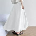 thumbnail image 3 of REALiKUN Women's Casual Elastic High Waist Flowy Hem A Line Maxi Skirt with Pockets, 3 of 5